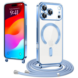 Etui do iPhone 17 Pro Max, Electro MagSafe, niebieskie + Smycz