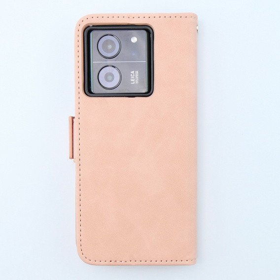 Etui z klapką do Xiaomi 13T / 13T Pro, Card Slot, różowe