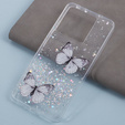 Etui do Xiaomi 13T / 13T Pro, Glitter Butterfly, białe