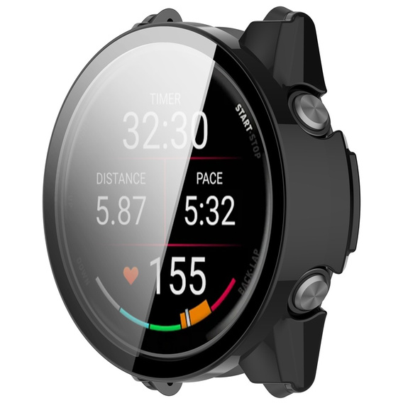 2w1 Etui + Szkło Hartowane do Garmin Forerunner 570 47mm, Czarne