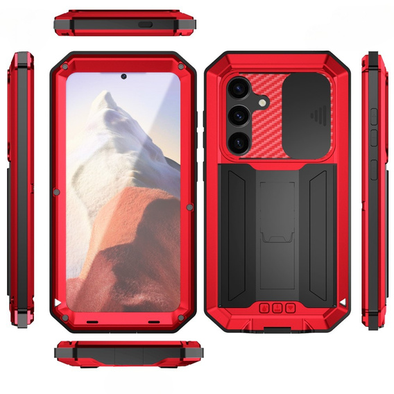 Etui pancerne do Samsung Galaxy S25, R-JUST, czerwone