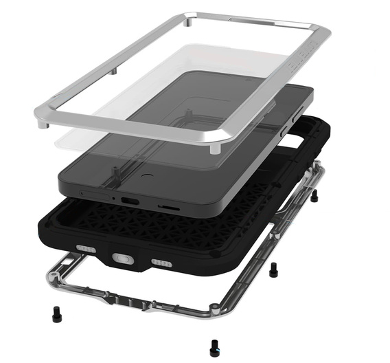 Etui Love Mei do Samsung Galaxy S25 FE, pancerne ze szkłem, srebrne