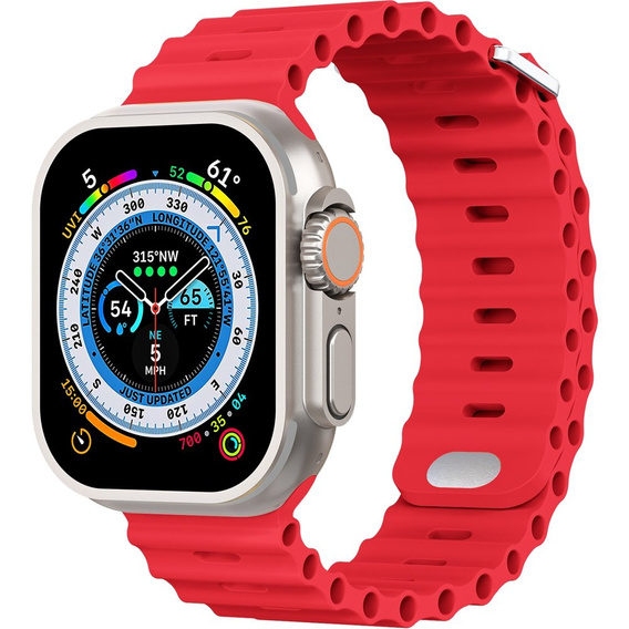 Pasek Silikonowy do Apple Watch 1/2/3/4/5/6/7/8/9/10/11/SE Ultra 1/2/3 42/44/45/46/49mm, Czerwony