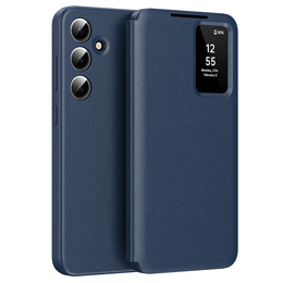 Etui z klapką do Samsung Galaxy A55 5G – niebieskie, Smart View Wallet z kieszonką na karty