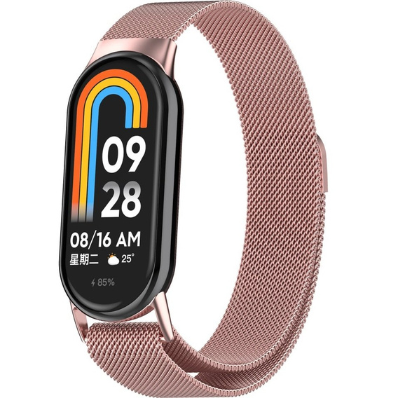 Pasek Bransoleta Milanese do Xiaomi Smart Mi Band 8 / Xiaomi Smart Mi Band 9, Różowy