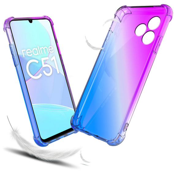 Etui Gradient Dropproof do Realme C51, Fioletowe / niebieskie