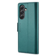 Etui z klapką do Samsung Galaxy S23 FE, CASEME Wallet, zielone + szkło 9H
