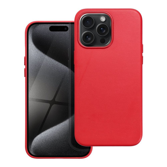 Etui Leather Mag Cover do iPhone 15 Pro Max, czerwone