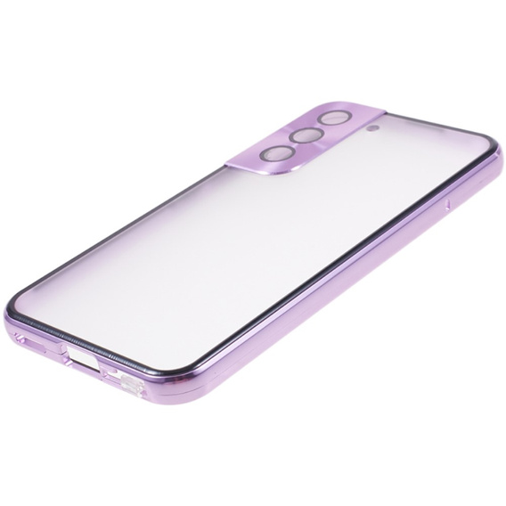 Etui do Samsung Galaxy S21, Magnetic Dual Glass, fioletowe