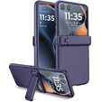 Etui do Motorola Razr 60 Ultra, PC Case, ze szkłem i podstawką, fioletowe