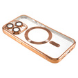 Zestaw Etui do iPhone 13 Pro, MagSafe Hybrid, złote + Szkło