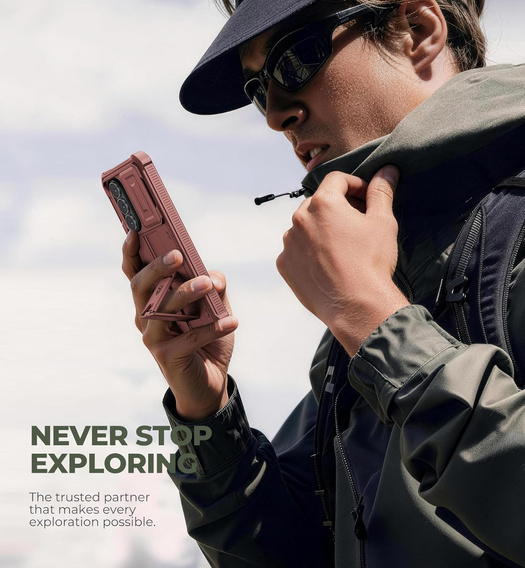 Etui pancerne do Samsung Galaxy S26 Plus, Dexnor Full Body (Two Frames), czerwone