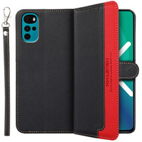 Etui z klapką do Motorola Moto G22, KHAZNEH RFID, Dual Color, czarne