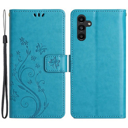 Etui z klapką do Samsung Galaxy A55 5G, Butterfly, niebieskie