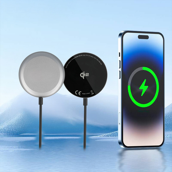  Ładowarka Indukcyjna QI2 15W do MagSafe, Type-C, Czarna