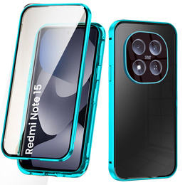 Etui do Xiaomi Redmi Note 15 5G / Poco M8 5G, Magnetic Dual Glass, niebieskie