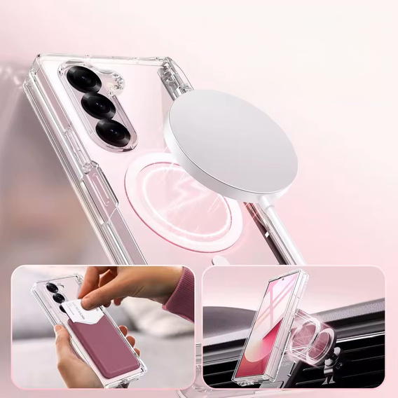 Etui do Samsung Galaxy Z Fold6 5G, Mobosi kompatybilny z MagSafe, przezroczyste 