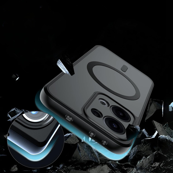 Etui do Oppo Reno 13, do MagSafe, ERBORD Matt Case, czarny