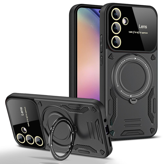 Etui pancerne do Samsung Galaxy A55 5G, do MagSafe Magnetic Ring, czarne
