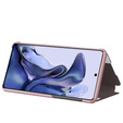 Etui z klapką do Xiaomi 11T / 11T Pro, Side View, różowe rose gold