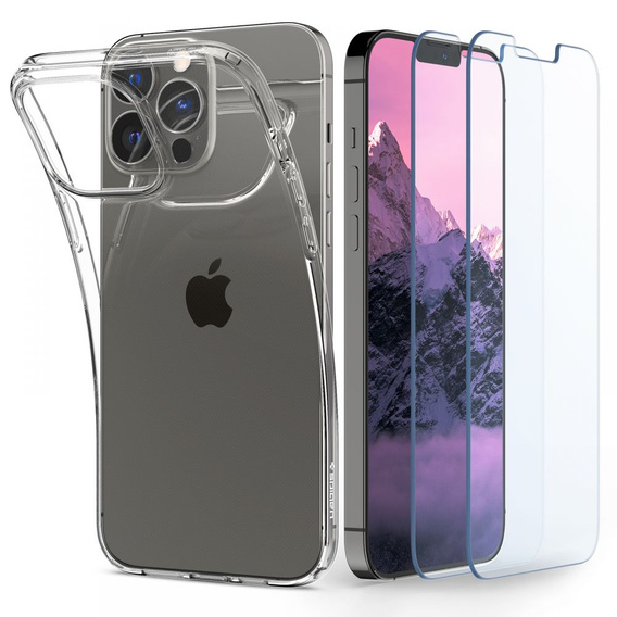 Etui + 2x Szkło Spigen do iPhone 13 Pro, Liquid Crystal Pack, Clear