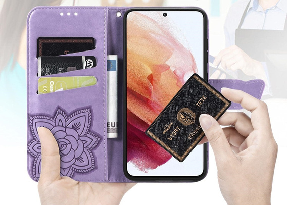 Etui z klapką do Xiaomi Redmi A5, Butterfly, fioletowe