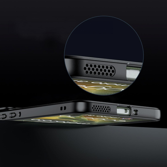 Etui do Motorola Edge 70, Fusion Hybrid, przezroczyste z czarną ramką