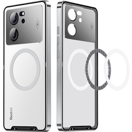 Etui z ochroną aparatu do Xiaomi 13T / 13T Pro, CamShield MagSafe, przezroczyste / srebrne