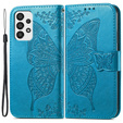 Etui z klapką do Samsung Galaxy A33 5G, Butterfly, niebieskie