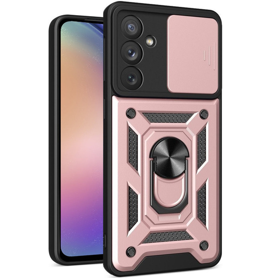 Etui pancerne do Samsung Galaxy A54 5G, CamShield Slide, różowe