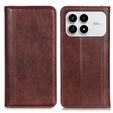 Etui z klapką do Xiaomi Poco F8 Pro, Split Leather, brązowe