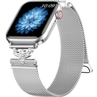 Bransoleta do Apple Watch 1/2/3/4/5/6/7/8/9/SE 38/40/41mm, Srebrna