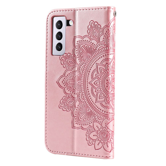 Etui z klapką do Samsung Galaxy S21 FE, Mandala, różowe rose gold