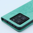 Etui z klapką do Xiaomi 13T / 13T Pro, Mandala, zielone