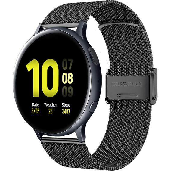 Bransoleta Milanese + Etui z osłoną na ekran do Samsung Galaxy Watch Active 2 44mm, Czarny
