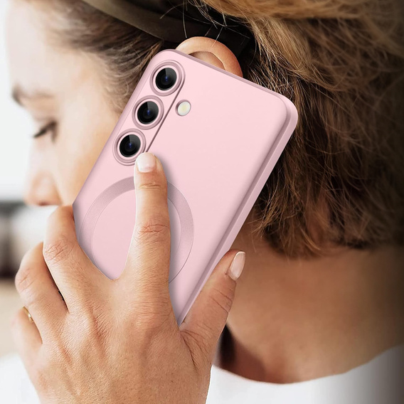 Etui do Samsung Galaxy A56 5G, ColorMag, do MagSafe, różowe + Szkło hartowane 9H