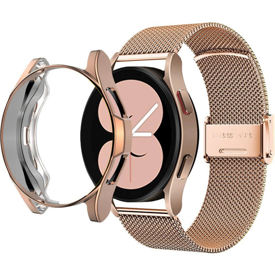 Bransoleta + Etui do Samsung Galaxy Watch 4 Classic 46mm, Różowe złoto