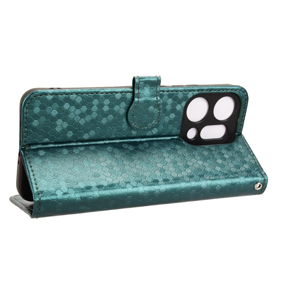 Etui z klapką do Oppo Reno 14, Wallet Rhombus, zielone