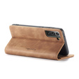 Etui CASEME do Samsung Galaxy S21 FE, Leather Wallet Case, brązowe
