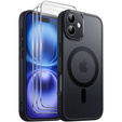Zestaw Etui do iPhone 16, do MagSafe, ERBORD Matt Case, czarny + 3x Szkło na ekran