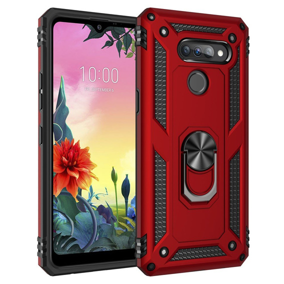 Etui pancerne do LG K50S, Nox Case Ring, czerwone