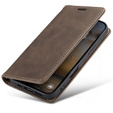 Etui do iPhone 17 Pro Max, ERBORD Vintage portfel z klapką, brązowe