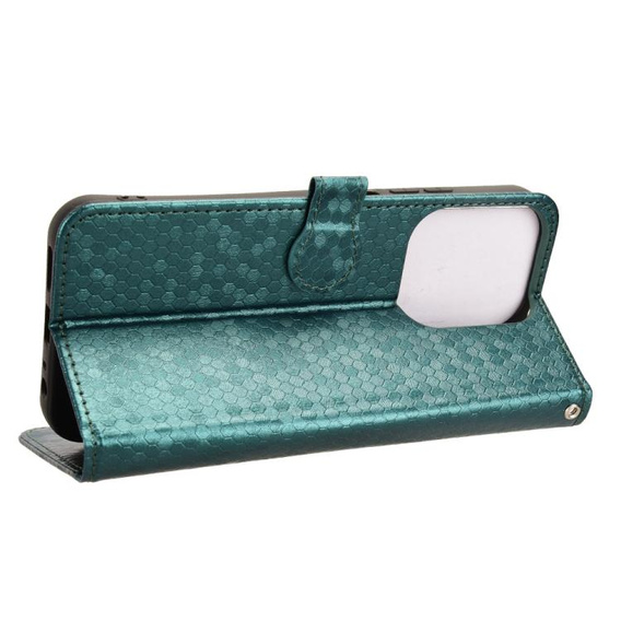 Etui z klapką do Xiaomi Redmi 15C 4G/LTE, Wallet Rhombus, zielone