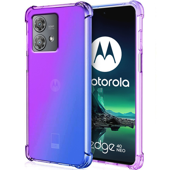 Etui Gradient Dropproof do Motorola Edge 40 Neo, Fioletowe / niebieskie