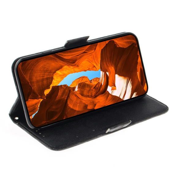 Etui z klapką do Xiaomi Redmi Note 13 5G, Wallet, Cat szare