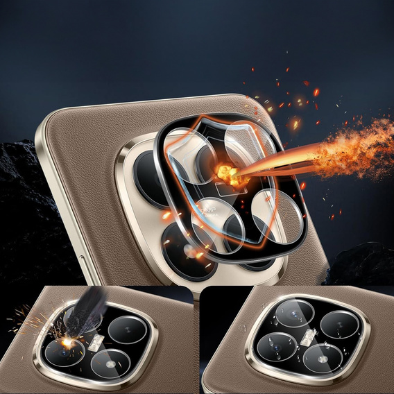 2x Szkło hartowane na aparat ERBORD do Xiaomi Redmi Note 15 Pro Plus 5G / Poco M8 Pro 5G, Czarne