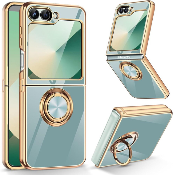 Etui do Samsung Galaxy Z Flip7 FE / Z Flip6, Electro Ring, miętowe