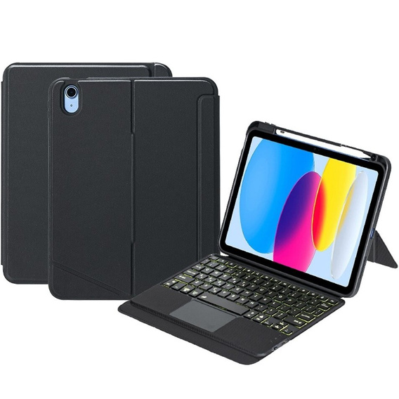 Etui z klawiaturą do iPad 10.9" 2022 (10 gen.) / iPad 11" 2025 A16 (11 gen.), keyboard Pen Slot, czarne