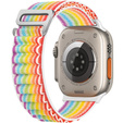 Pasek Nylonowy do Apple Watch 1/2/3/4/5/6/7/8/9/10/11/SE Ultra 1/2/3 42/44/45/46/49mm, Tęczowy