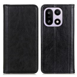Etui z klapką do OnePlus 15, Split Leather, czarne